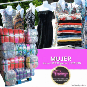 PACA DE ROPA RECICLADA MUJER MIXTA (190-250 PIEZAS - 100 LB)