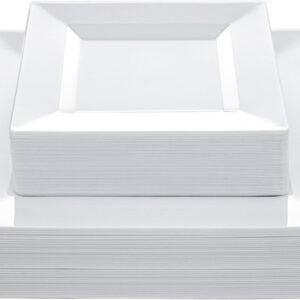 SET 60 PLATOS PLÁSTICO CUADRADOS N9R