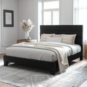 BASE DE CAMA PLATAFORMA QUEEN CON CABECERO DE TERCIOPELO