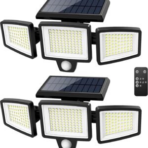 LUCES SOLARES EXTERIOR 2500 LM 3 CABEZALES